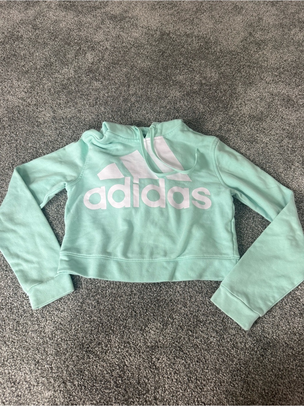 Adidas mint green cropped hoodie